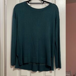 Lululemon Well Being Sweater Open Knit Back Mesh Green Jasper